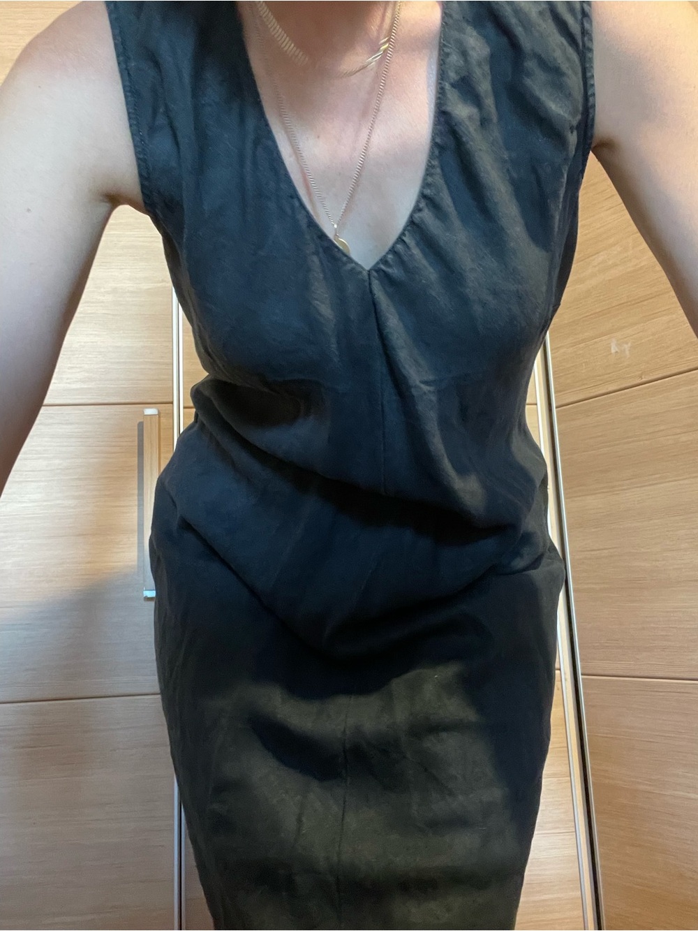 Tommy Hilfiger Black V-Neck Sleeveless Maxi Slip Dress - Picture 8 of 8
